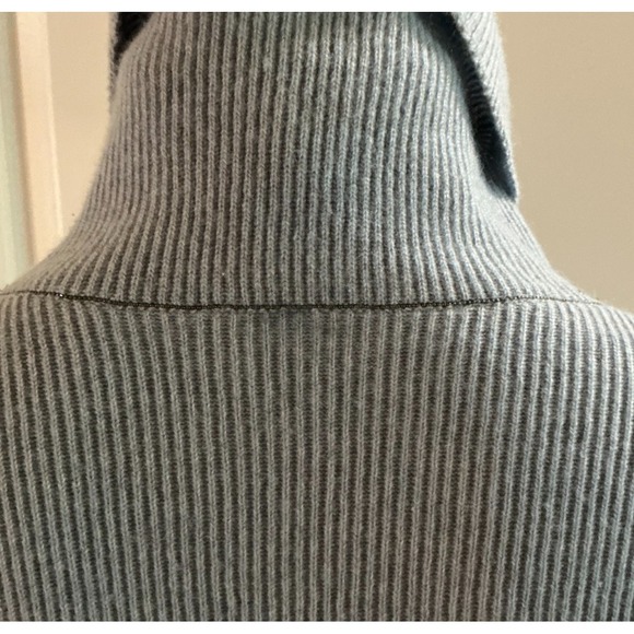 Brunello Cucinelli 100% Cashmere Blue Turtleneck Sweater sz Medium Italy Monili - Picture 6 of 13